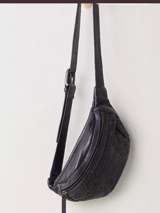 Free People Handbags - Free People Ana Adorned Sling Bag in Black NWT $98R